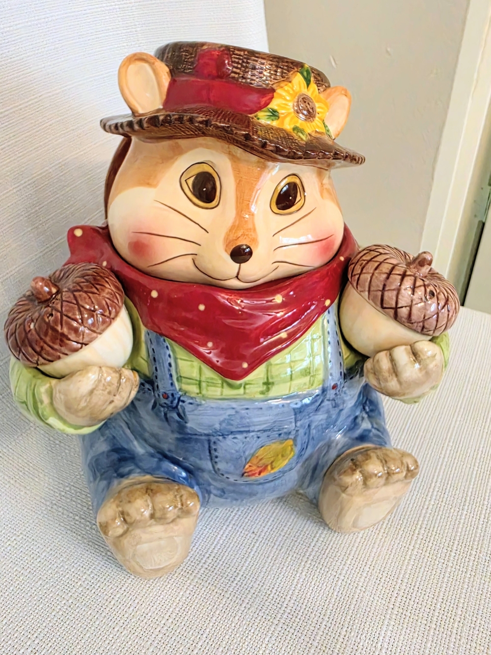 Squirrel Cookie Jar Napkin Toothpick Holder Hot Choc Canister Fall Thanksgiving